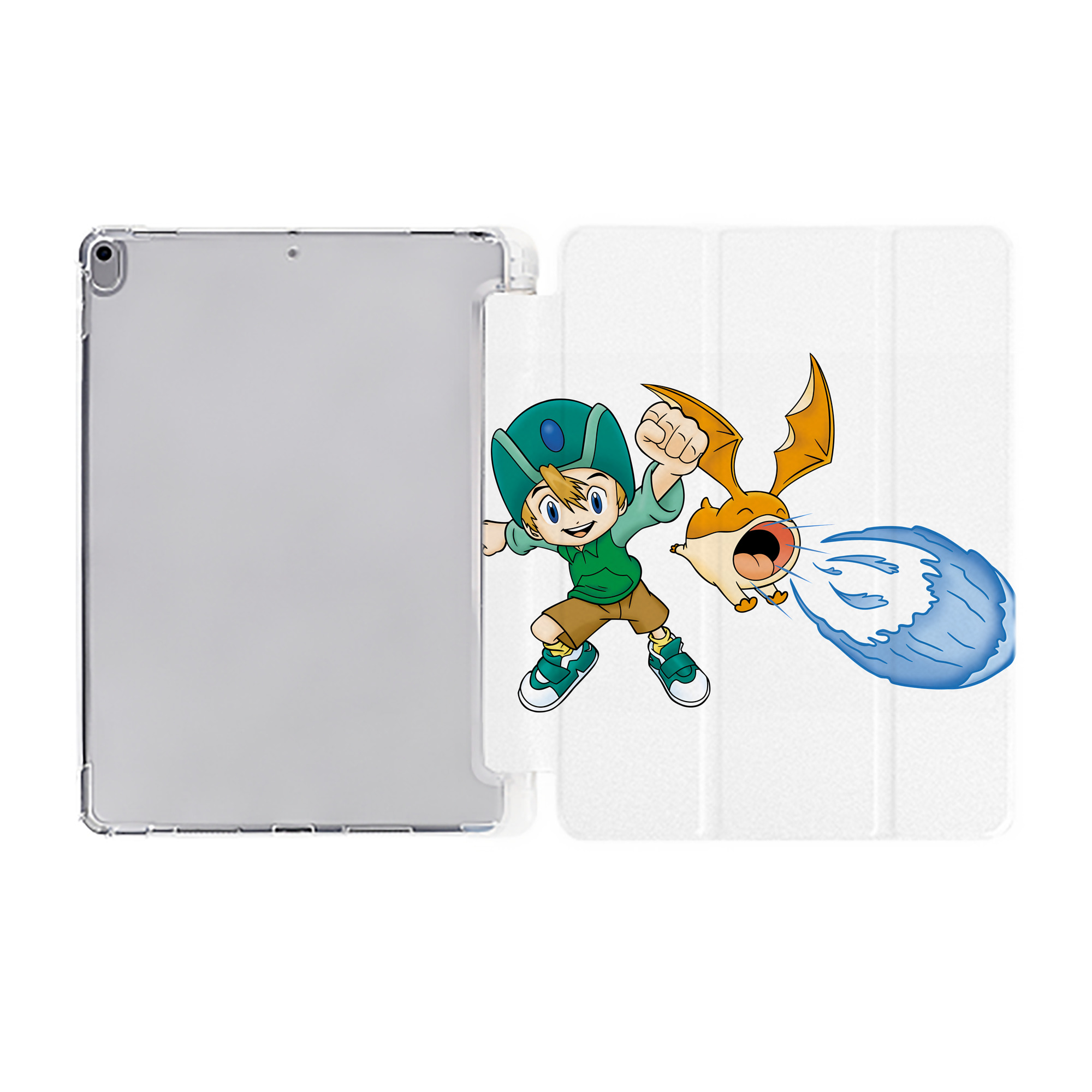 （画像用） Digimon デジタルモンスター/デジモン IPad ケース ペン収納付き 三つ折りスタンド PUレザー×シリコン 対応機種9.5/10.5/10.9インチ